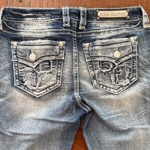 Rock Revival Distressed Blue Jeans